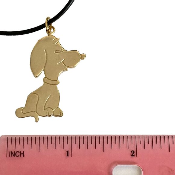 Vintage Snoopy Necklace Pendant Gold Tone Peanuts Cartoon Dangle Dog Peanuts 24" - Picture 5 of 12